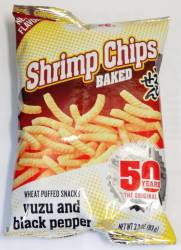 CALBEE Baked Shrimp Chips Yuzu & Black Pepper - 93g