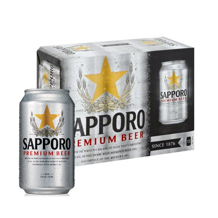 SAPPORO Beer 355ml Can - 12PK