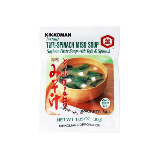 KIKKOMAN Instant Tofu Spinach Miso Soup - 30G